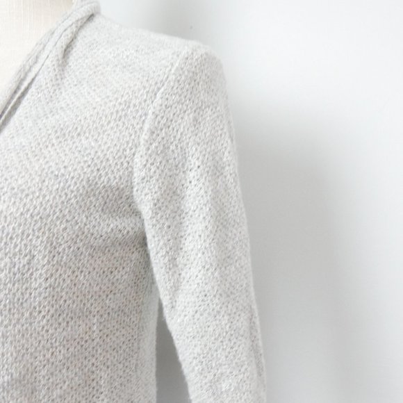 Eileen Fisher Grey Short Sleeve Lightweight LinenOpen Cardigan Sweater Small - Picture 8 of 12